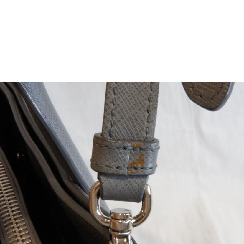 PRADA プラダ/サフィアーノレザー2wayショルダー/グレー//31/*****/ABランク/92