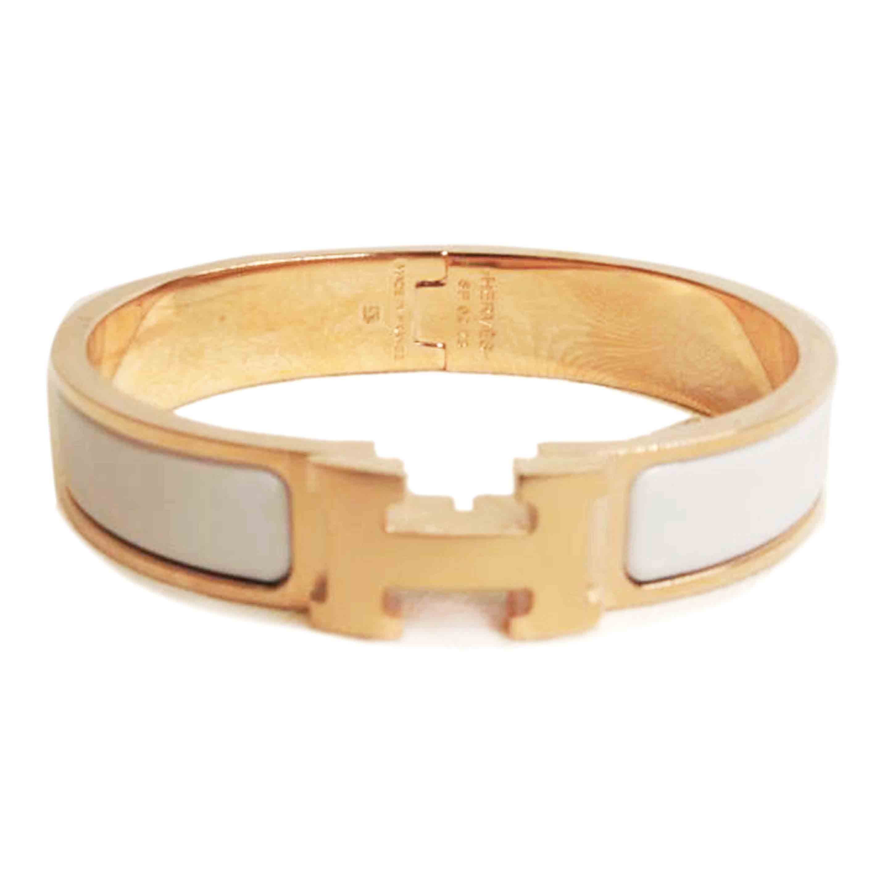 HERMES エルメス/クリッククラック/Hバングル/ホワイトピンクゴールド2//SAランク/92