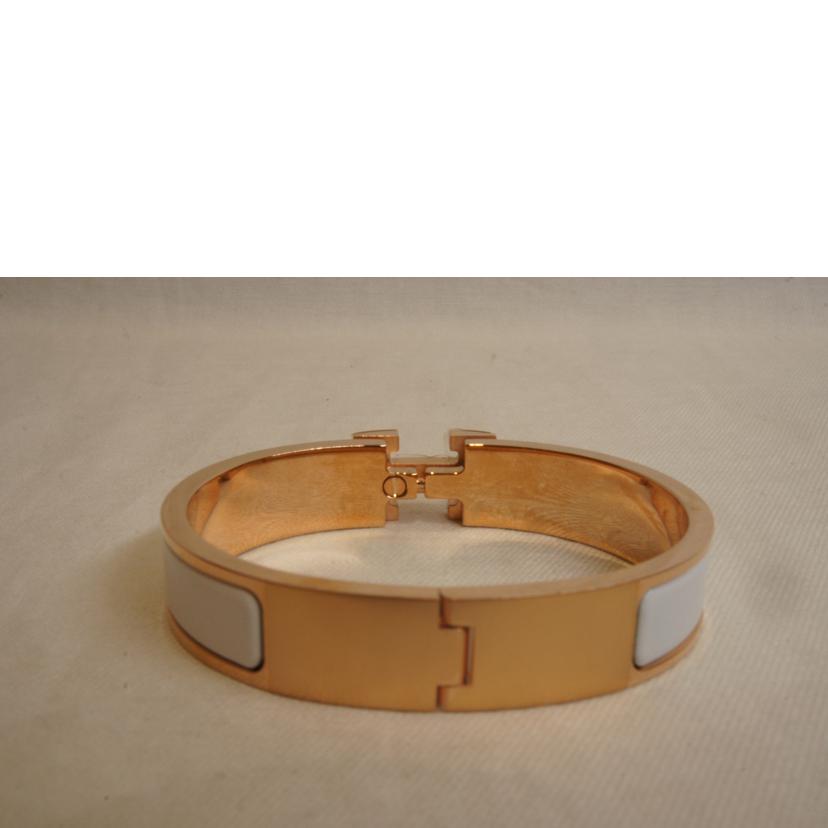 HERMES エルメス/クリッククラック/Hバングル/ホワイトピンクゴールド2//SAランク/92