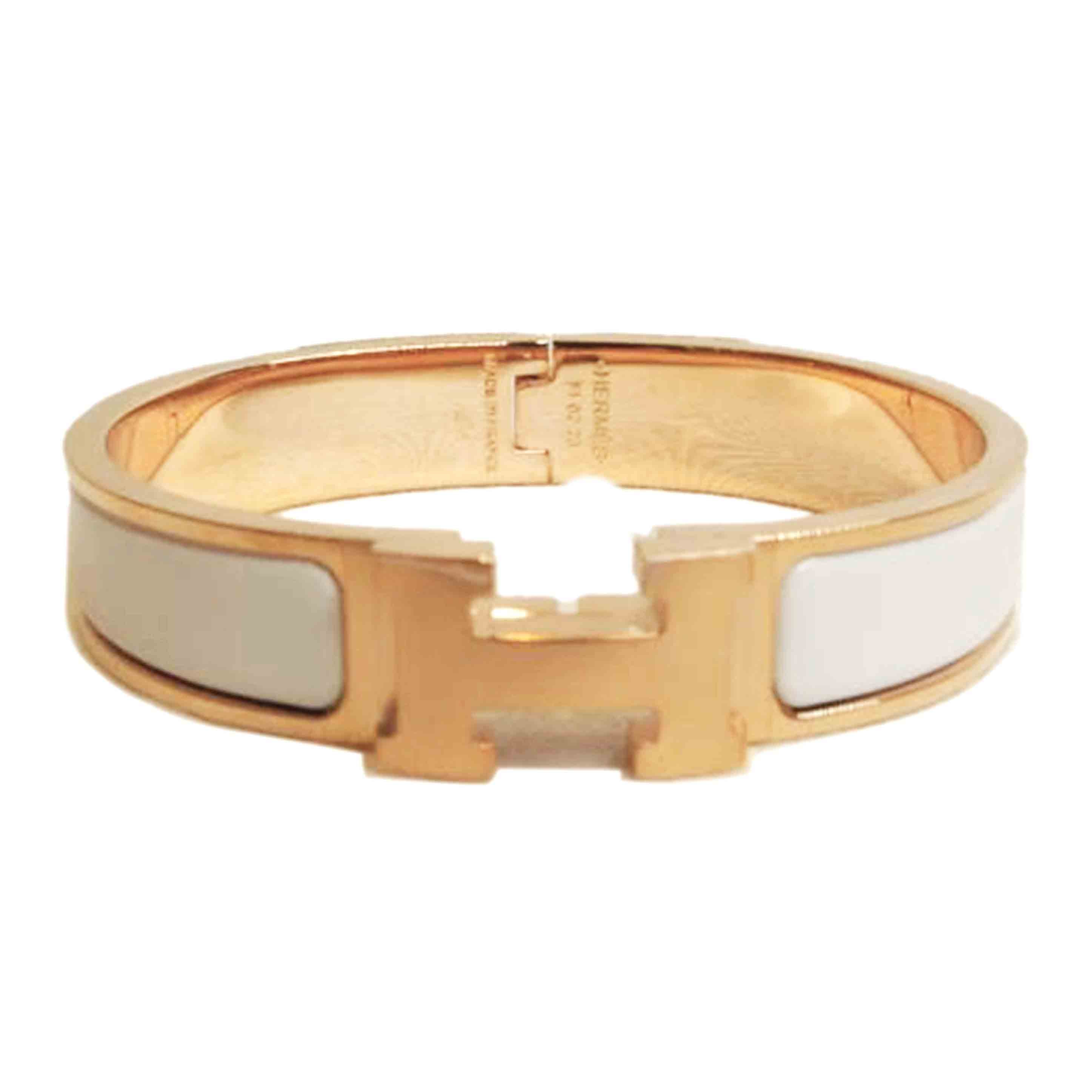 HERMES エルメス/クリッククラック/Hバングル/ホワイトピンクゴールド3//SAランク/92