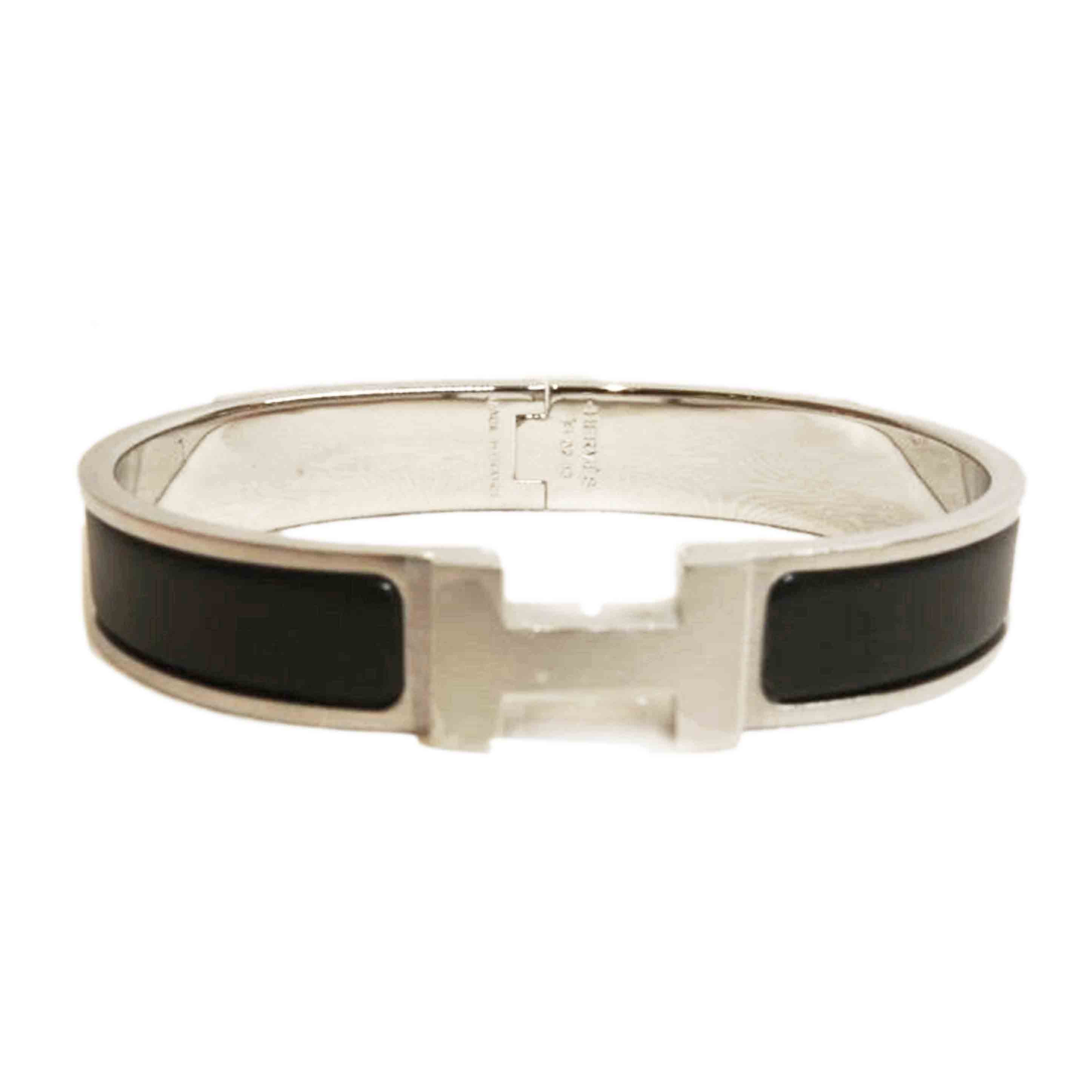 HERMES エルメス/クリッククラック/Hバングル/ブラックシルバー//SAランク/92