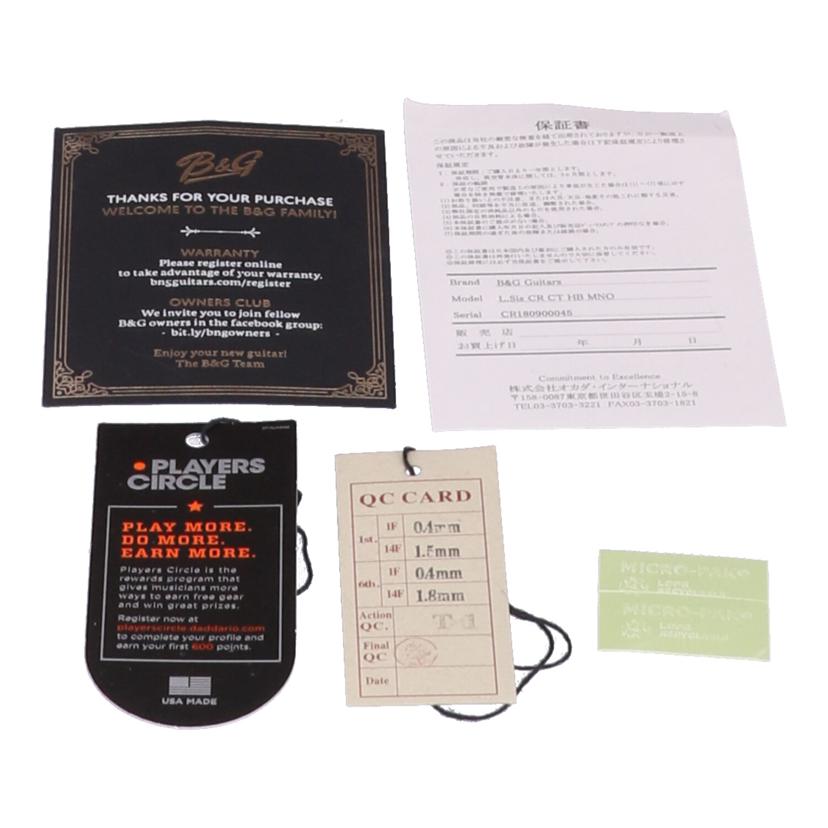 B&G Guitars ビーアンドジー/エレキギター/L.Sis CR CT HB MNO//CR180900045/Bランク/62