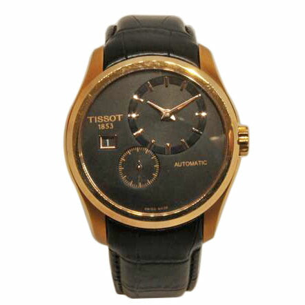 TISSOT ティソ/クチュリエ/スモセコ/デイト/オートマ裏スケ/SS/レザーベルト/Dバックル/ T0354283605100//488***/SAランク/92