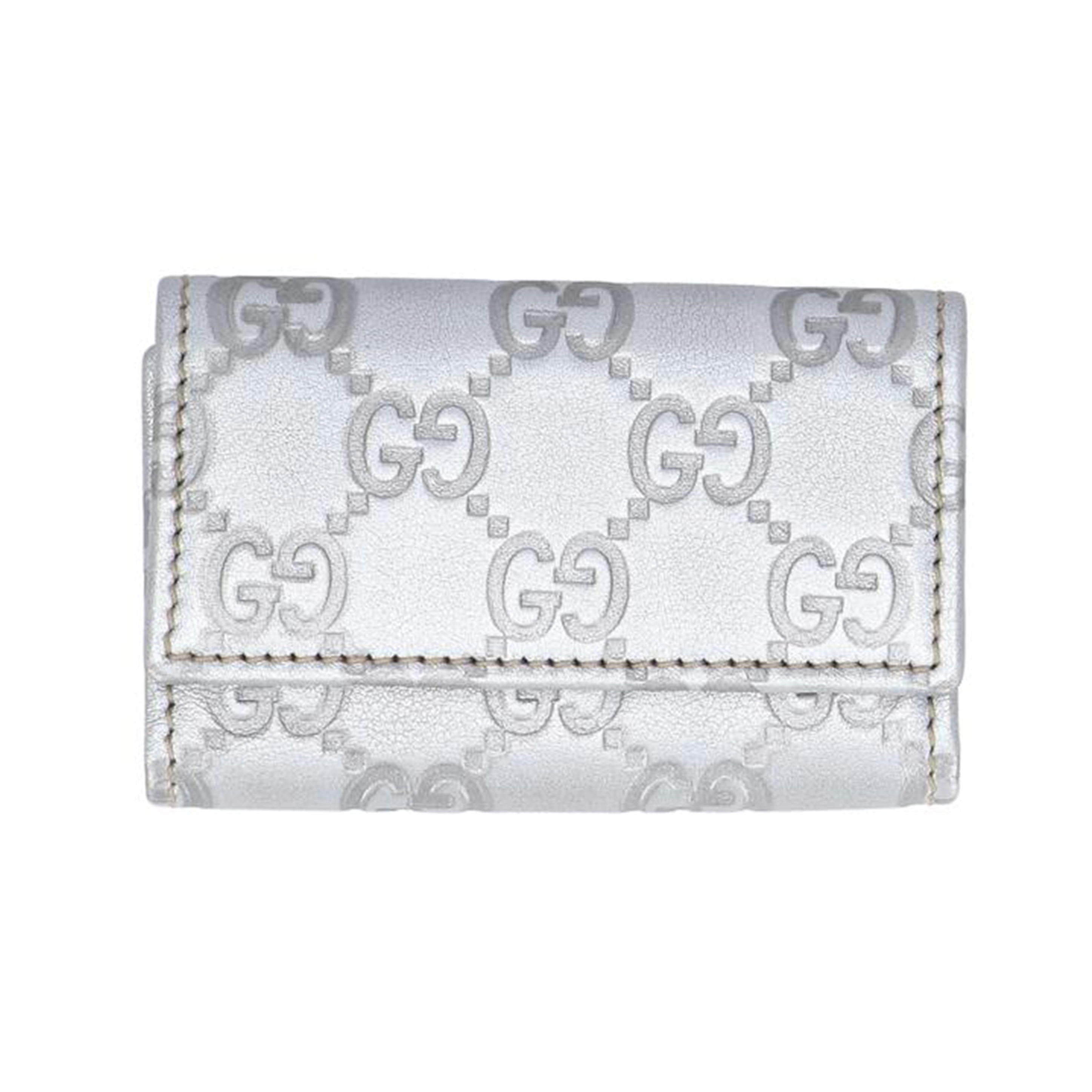 GUCCI グッチ/グッチシマレザー/キーケース/シルバー/138093//041*/Aランク/91