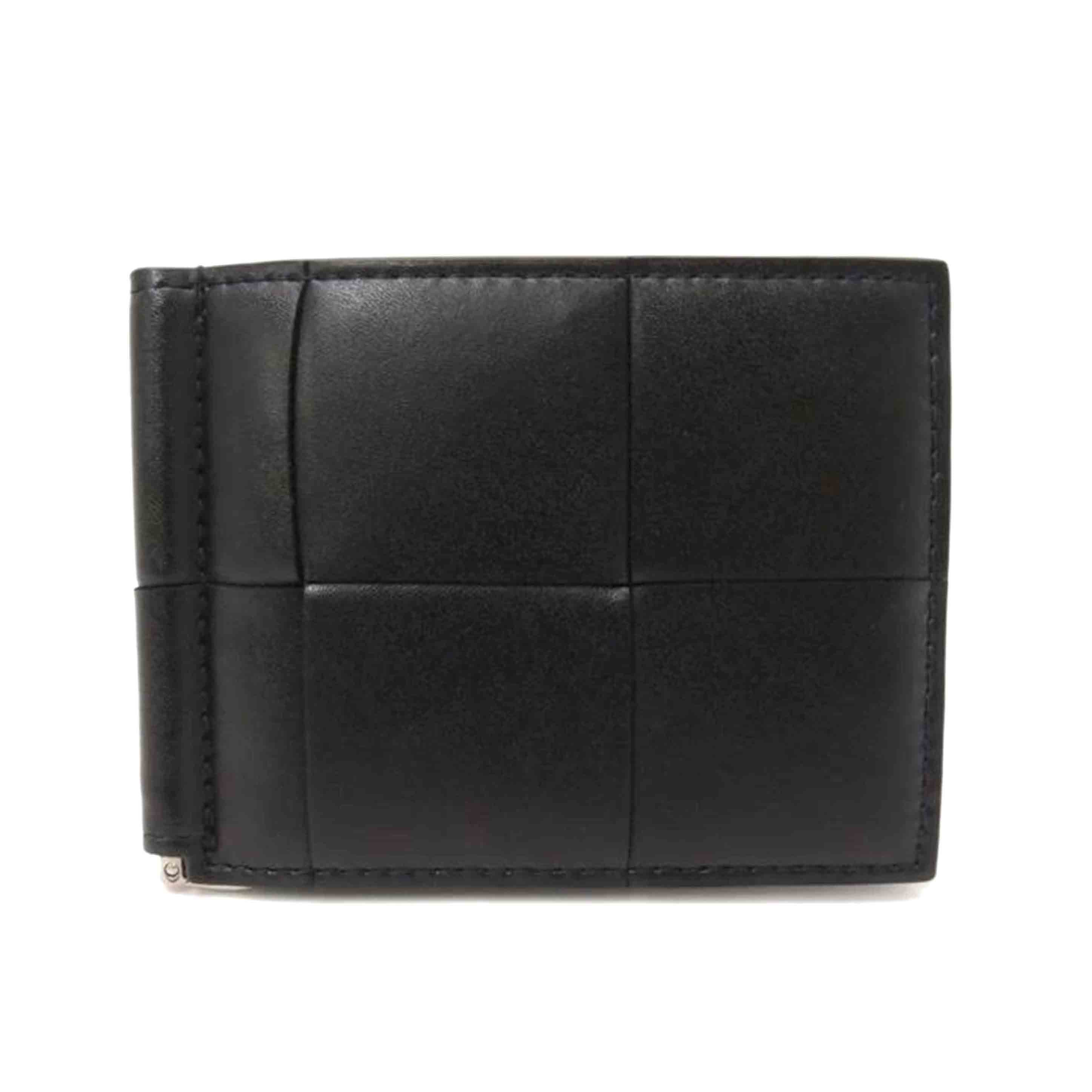 BOTTEGA VENETA ボッテガヴェネタ/マキシイントレチャート二つ折り札入れ/ブラック//Aランク/69