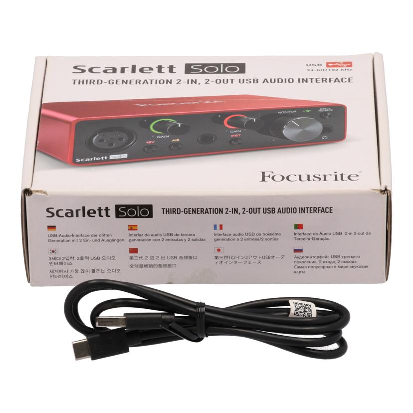 FOCUSRITE フォーカスライト/オーディオインターフェース/Scarlett solo 3rd Gen//Y72Q26M074DB0F/Aランク/84