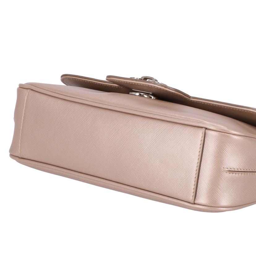 Salvatore Ferragamo サルヴァトーレ フェラガモ/ガンチーニ チェーン ショルダーバッグ/ベージュ/AU-21//B72*/ABランク/75