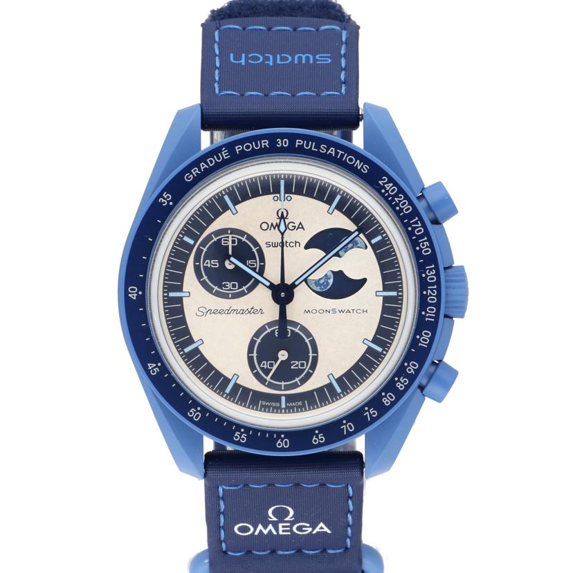 OMEGA×Swatch オメガ×スオッチ/MISSION TO THE SUPERBLUE MOONPHASE/クオーツ/SO33N700//Aランク/94