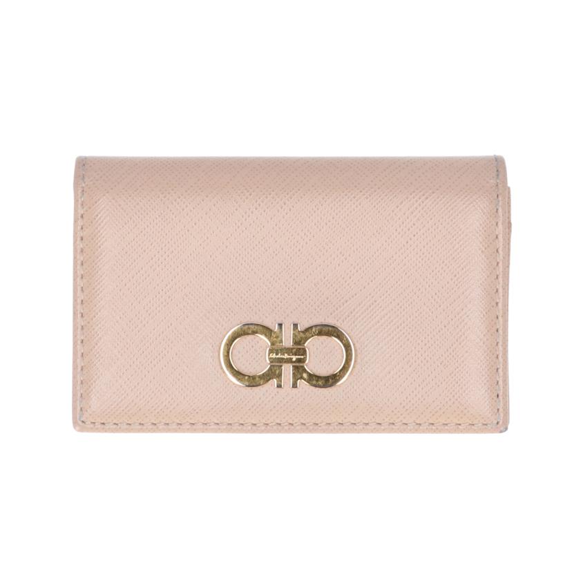 Salvatore Ferragamo サルヴァトーレ フェラガモ/ガンチーニ カードケース/ベージュ/KM-22//C33*/ABランク/75