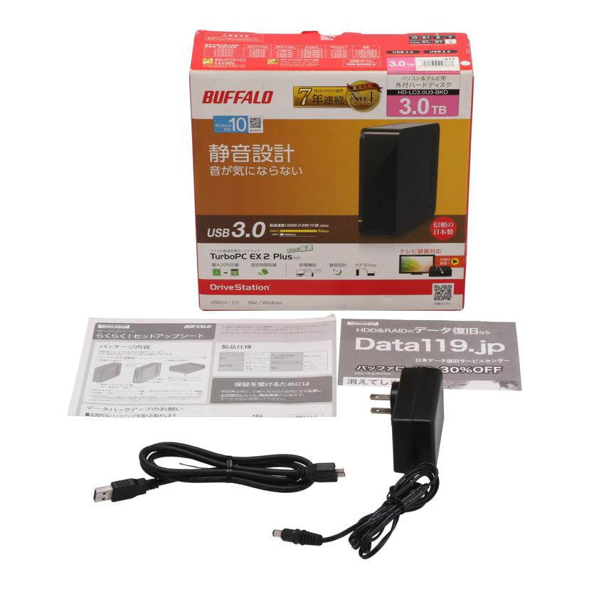 BUFFALO バッファロー /外付けHDD 3TB/HD-LC3.0U3-BKD//10276760538245/Bランク/24