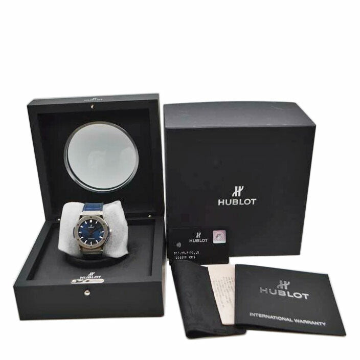 HUBLOT ウブロ/クラシックフュージョンチタニウム/自動巻/ブルー文字盤/511.NX.7170.LR//138****/Aランク/89