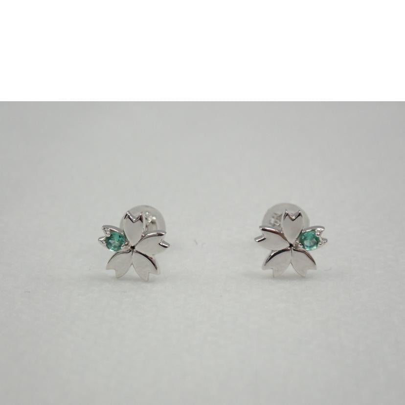 k18w9/K18WGエメラルドピアス/1.0g//Aランク/62