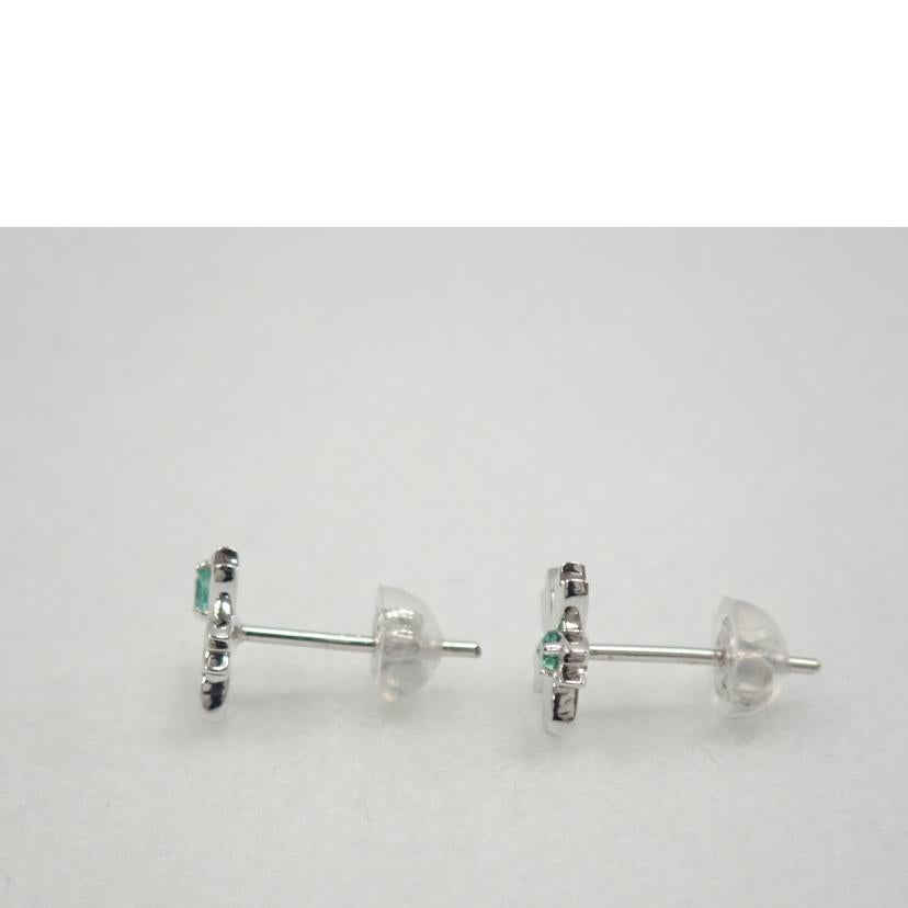 k18w9/K18WGエメラルドピアス/1.0g//Aランク/62