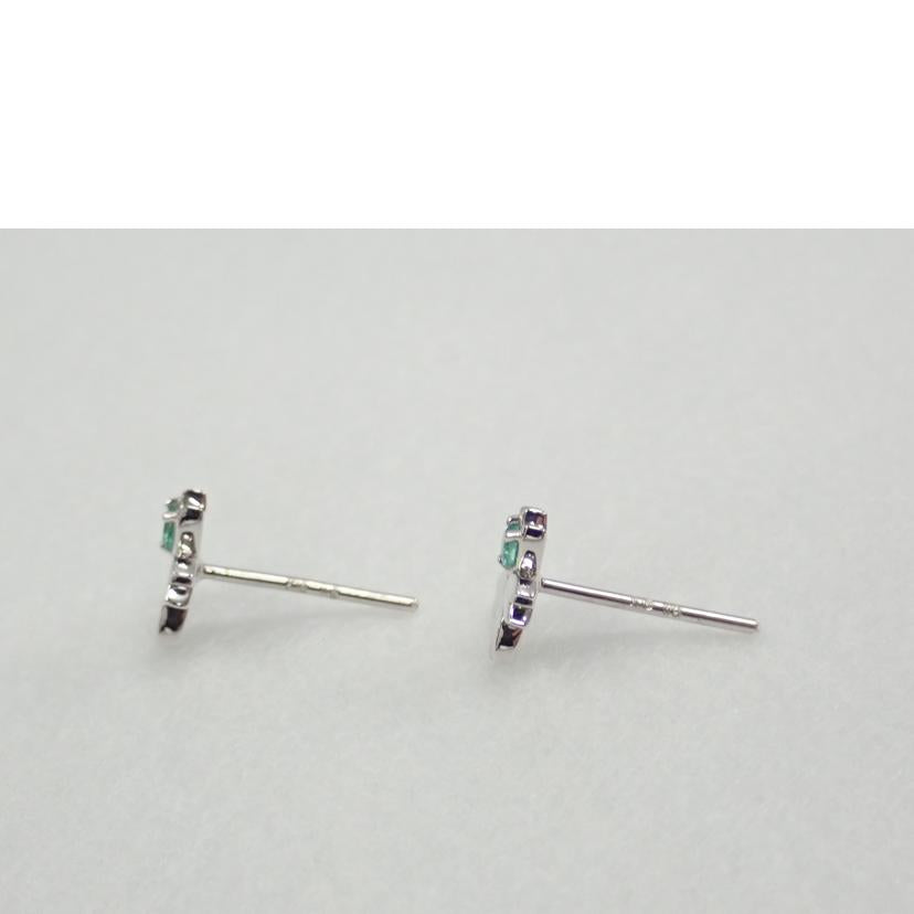 k18w9/K18WGエメラルドピアス/1.0g//Aランク/62
