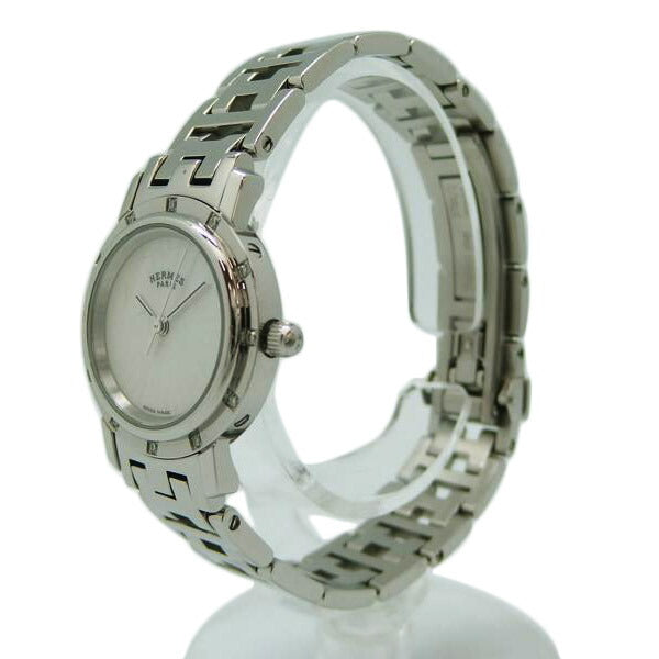 HERMES エルメス/クリッパー・ナクレ/ホワイトシェル/ベゼルダイヤ/クォーツ/CL4.230//229****/ABランク/82