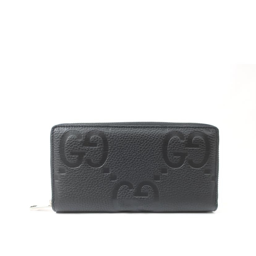 GUCCI グッチ/レザー ラウンドファスナー長財布 型押し ブラック/739484//Aランク/65