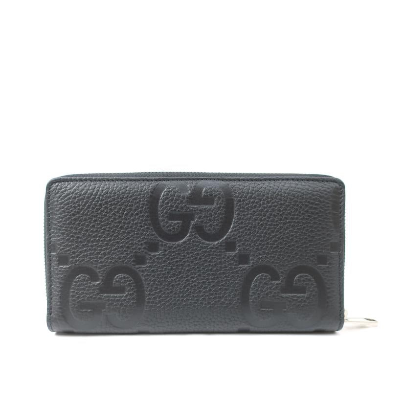 GUCCI グッチ/レザー ラウンドファスナー長財布 型押し ブラック/739484//Aランク/65
