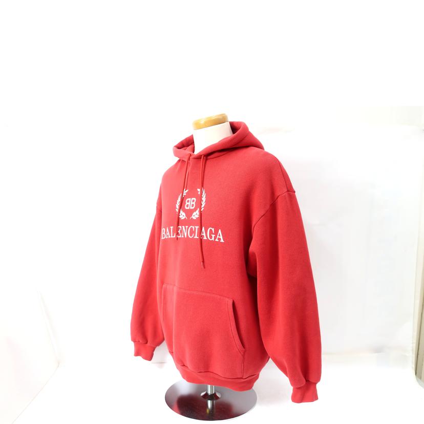 BALENCIAGA バレンシアガ/ロゴフーディ パーカー Sサイズ レッド 赤//ABランク/65