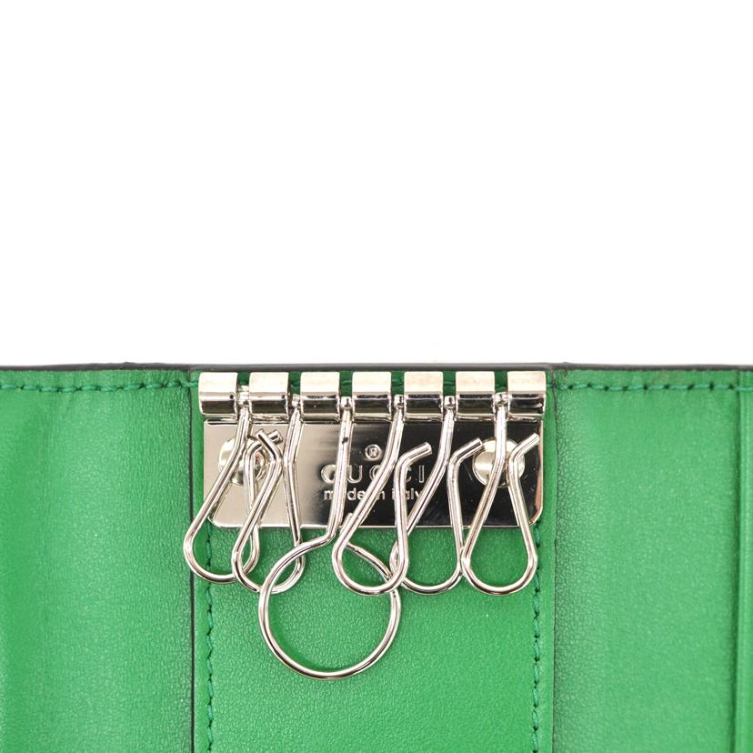 GUCCI グッチ/GGエンボスレザー6連キーケース/グリーン/625565//114*/SAランク/75