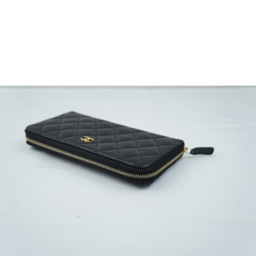 CHANEL シャネル/マトラッセキャビアスキンラウンドファスナーウォレット//X9E*****/ABランク/67