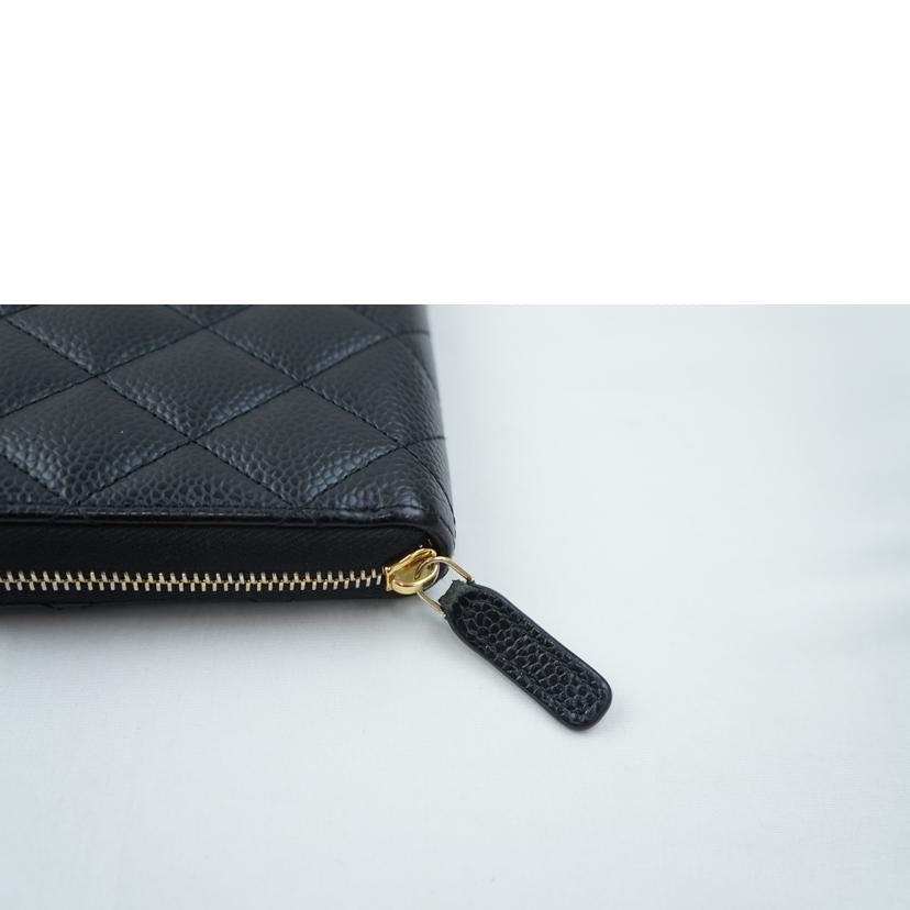CHANEL シャネル/マトラッセキャビアスキンラウンドファスナーウォレット//X9E*****/ABランク/67
