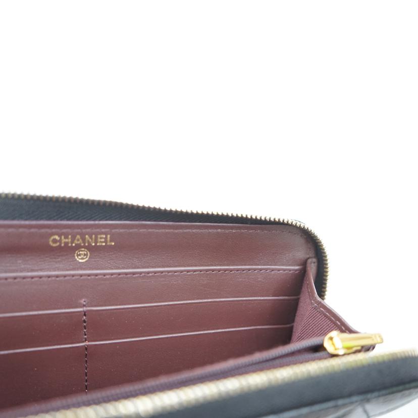 CHANEL シャネル/マトラッセキャビアスキンラウンドファスナーウォレット//X9E*****/ABランク/67