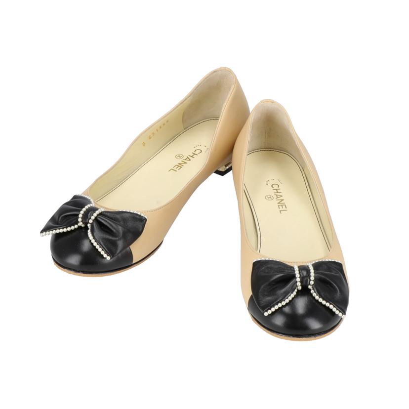 CHANEL シャネル/パールリボンバレエシューズ/G31355//サイズ:37C/Aランク/91