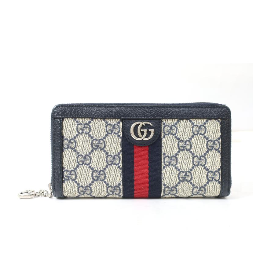 GUCCI グッチ/オフディアGGラウンド 長財布 ネイビー/523154//ABランク/65