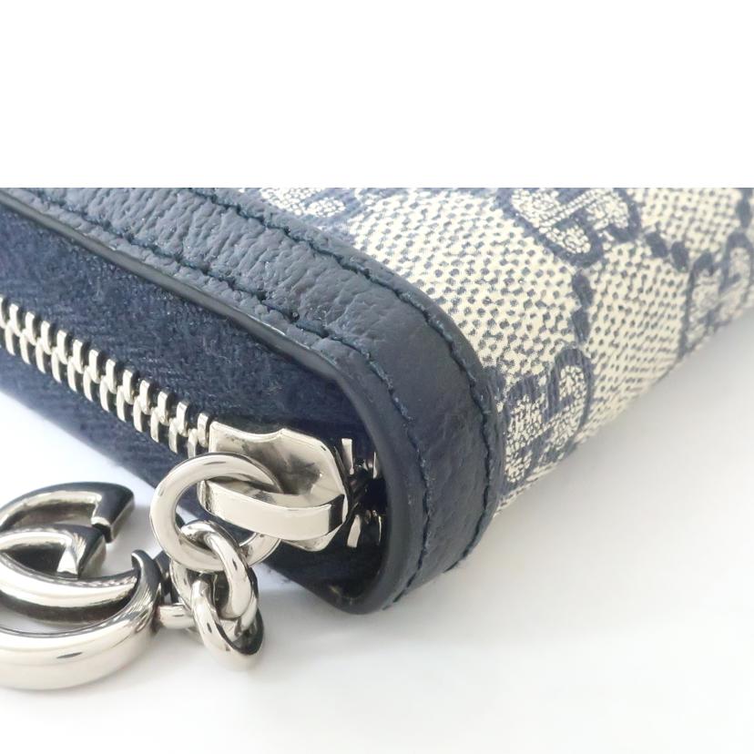 GUCCI グッチ/オフディアGGラウンド 長財布 ネイビー/523154//ABランク/65