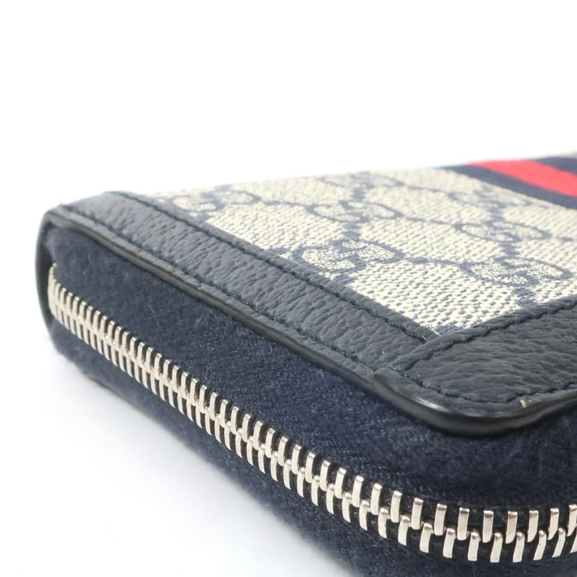 GUCCI グッチ/オフディアGGラウンド 長財布 ネイビー/523154//ABランク/65