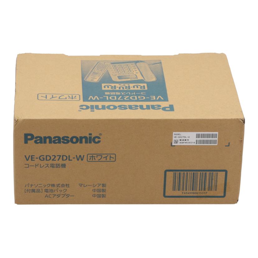 Panasonic パナソニック/コードレス電話機/RU・RU・RU未使用/VE-GD27DL//3EBFA538314/Sランク/69