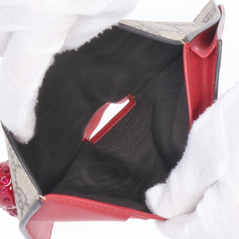 GUCCI グッチ/GGスプリーム コンパクトウォレット チェリー/476050//114*/Aランク/01