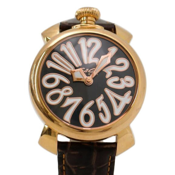 GAGA MILANO ガガミラノ/マヌアーレ40/ブラック文字盤/クォーツ/5021//293**/Bランク/69