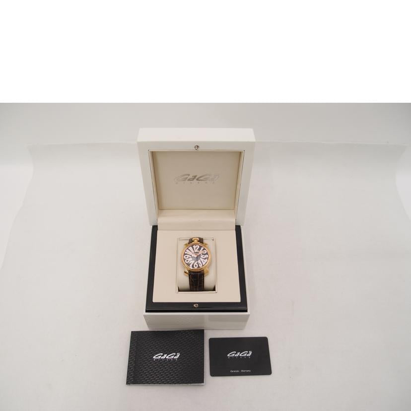 GAGA MILANO ガガミラノ/マヌアーレ40/ブラック文字盤/クォーツ/5021//293**/Bランク/69