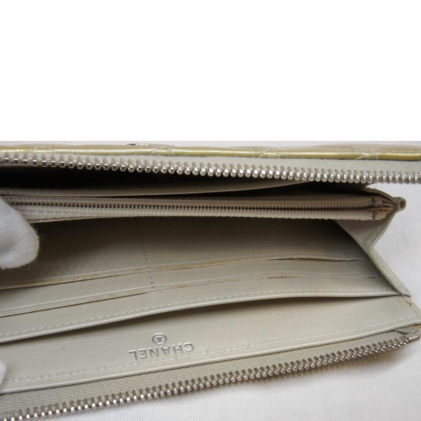 CHANEL シャネル/マトラッセエナメルL字ファスナーウォレット//172*****/Aランク/92