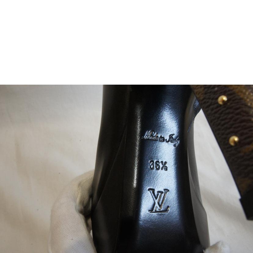 LV ルイヴィトン/モノグラムアフターグローラインスタッズハイヒールアンクルブーツ//Aランク/92