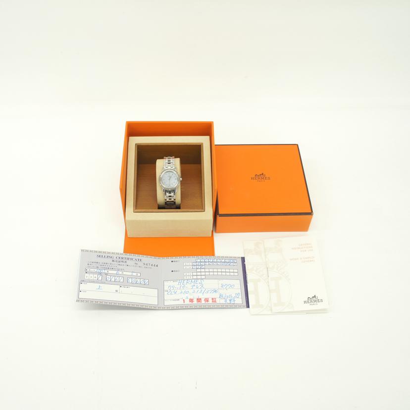 HERMES エルメス/クリッパー・ナクレ・ブルーシェル/レディ-ス/クオーツ/CL4.210//199****/ABランク/92