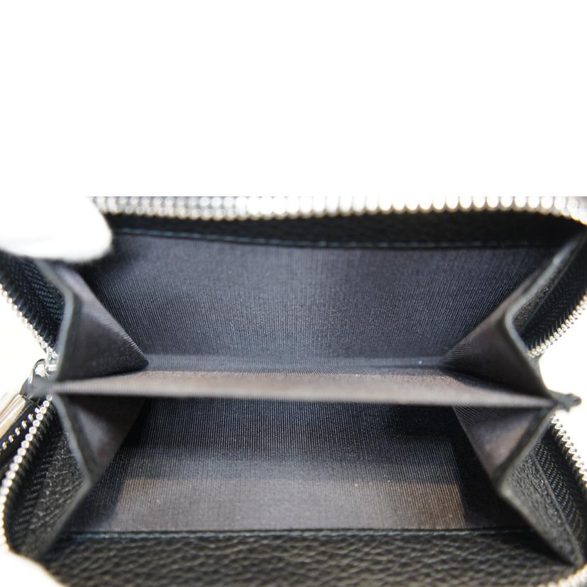 JIMMY CHOO ジミーチュウ/スタースタッズラウンドファスナーレザーウォレットブラック//SAランク/92