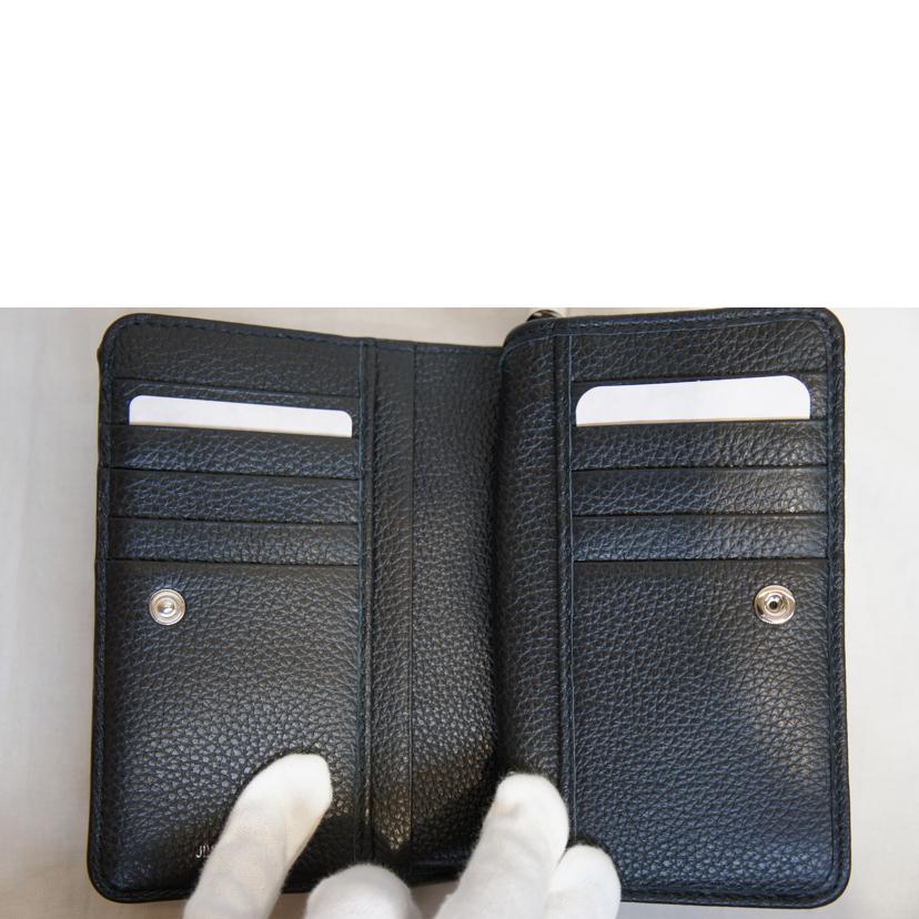 JIMMY CHOO ジミーチュウ/スタースタッズラウンドファスナーレザーウォレットブラック//SAランク/92