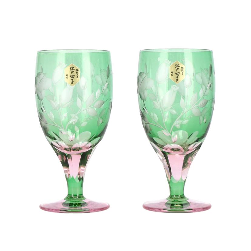 SAIHOU 彩鳳/江戸切子/ビール杯 ペア 薔薇文様/M-6081-2PG//SAランク/85