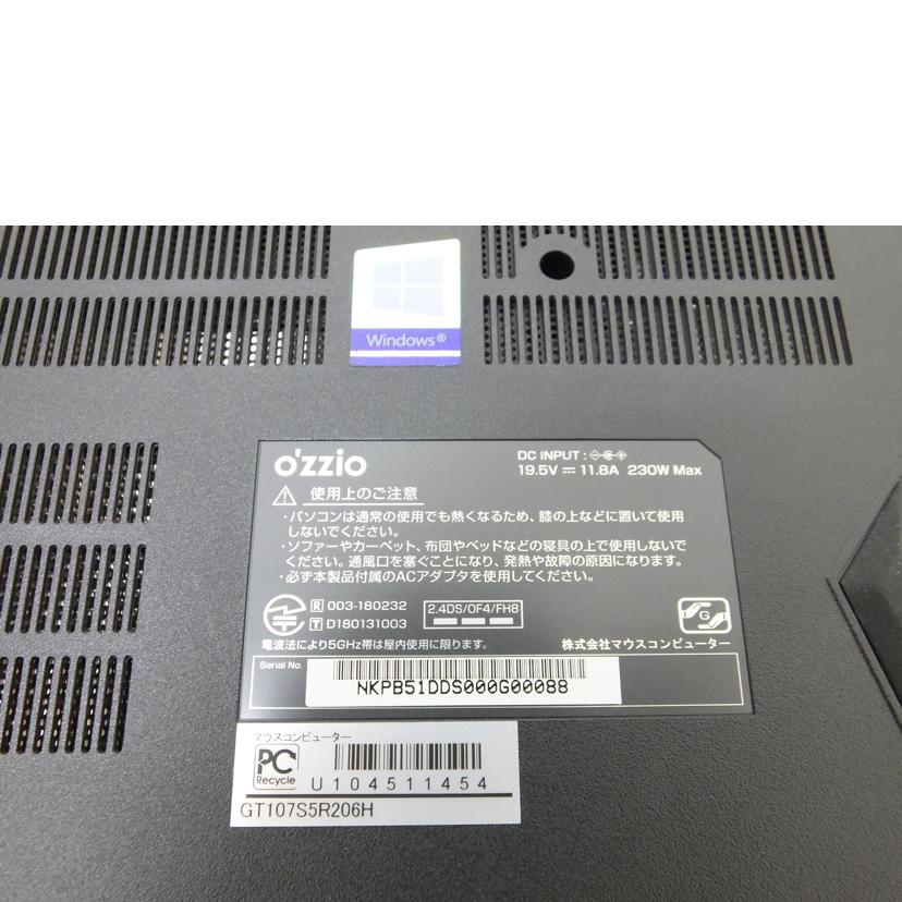 OZZIO OZZIO/ゲーミングPC/GT/GT107S5R206H//U10451145/ABランク/88