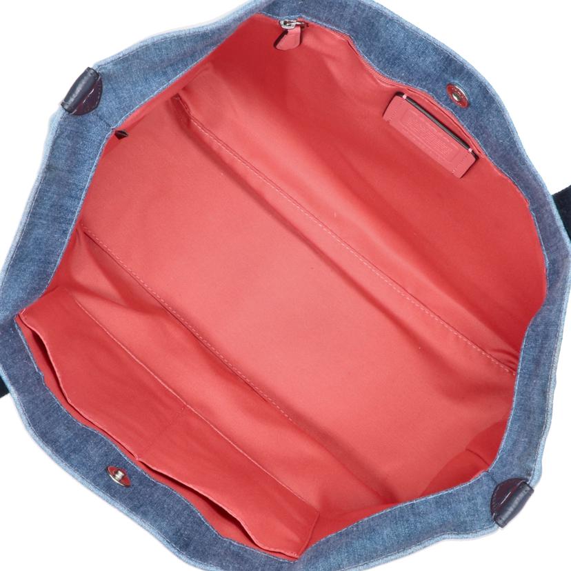 COACH/ロゴデニムキャンバストートバッグ/91131//C21**/Aランク/85