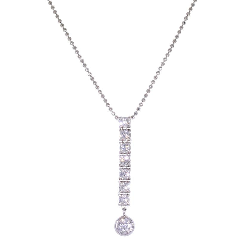 /LINE K18WGダイヤネックレス0.80ct//Aランク/05