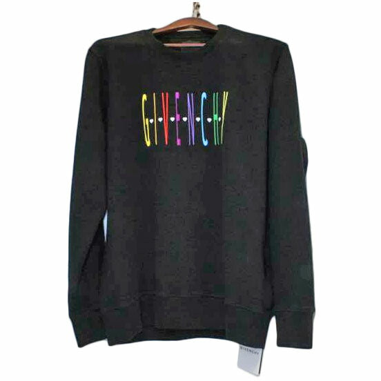 GIVENCHY ジバンシー/レインボーロゴスリムフィットスウェットクルーネックブラック//SAランク/92