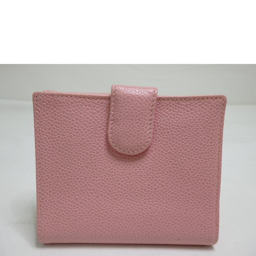 CHANEL/マトラッセキャビアスキンダブルホック財布/ピンク/A13496//920****/ABランク/84