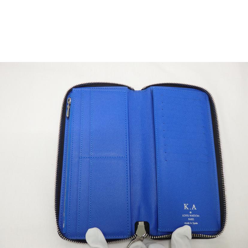 LOUIS VUITTON/ジッピーウォレットヴェルティカル/タイガ/ブラック・ブルー/M30070//CA1***/Aランク/84