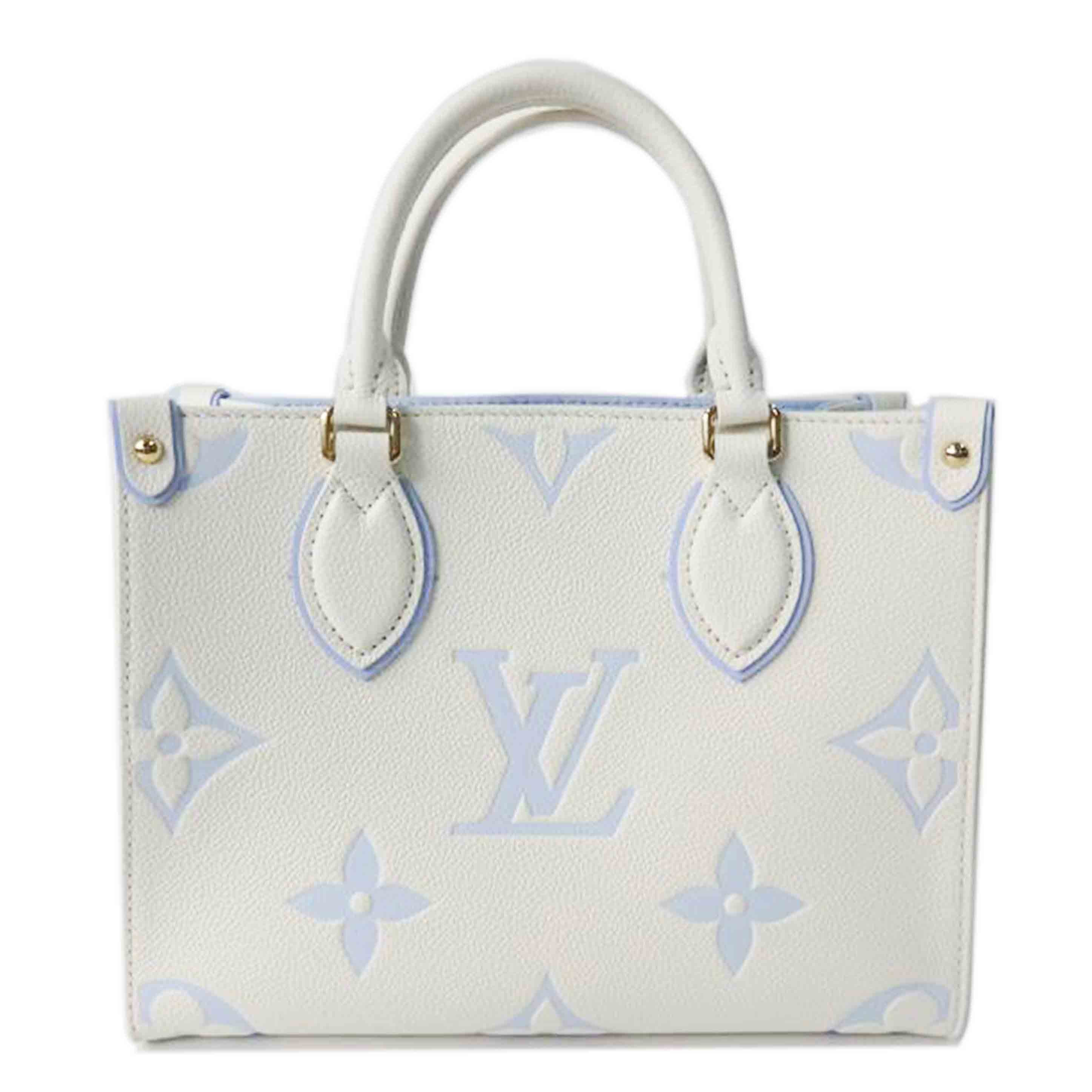 LV ルイヴィトン/オンザゴーPM/バイカラー モノグラム・アンプラント/ラテ ホワイト×キャンディ ブルー/M46833//RFI****/SAランク/84