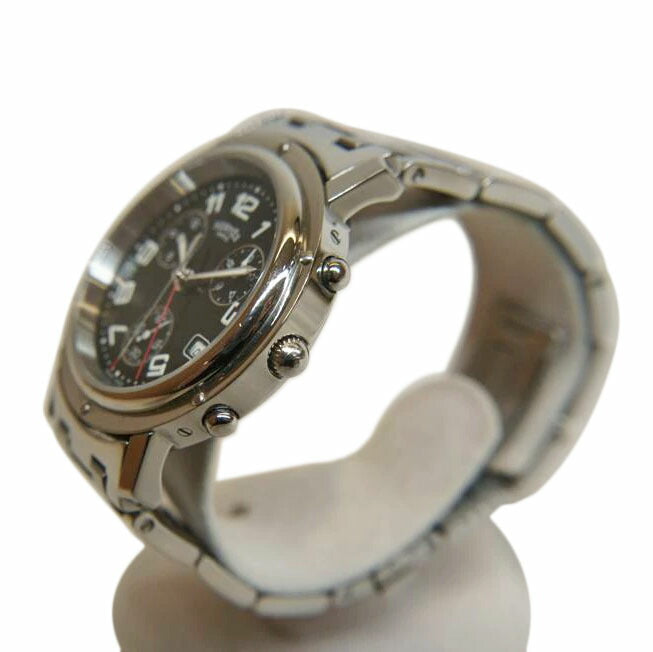 HERMES エルメス/クリッパークロノグラフ/SS/黒文字盤/CL1.910//242****/ABランク/92