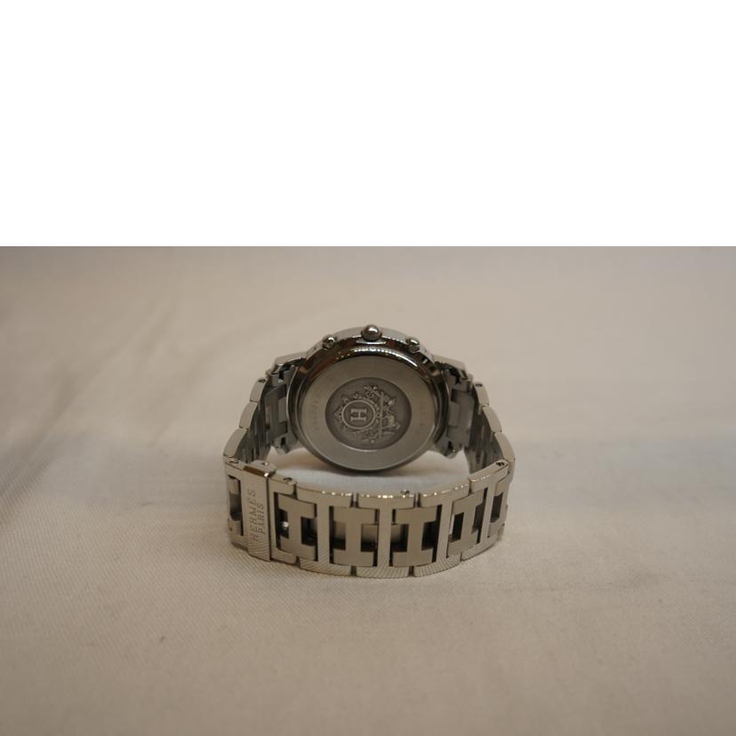 HERMES エルメス/クリッパークロノグラフ/SS/黒文字盤/CL1.910//242****/ABランク/92