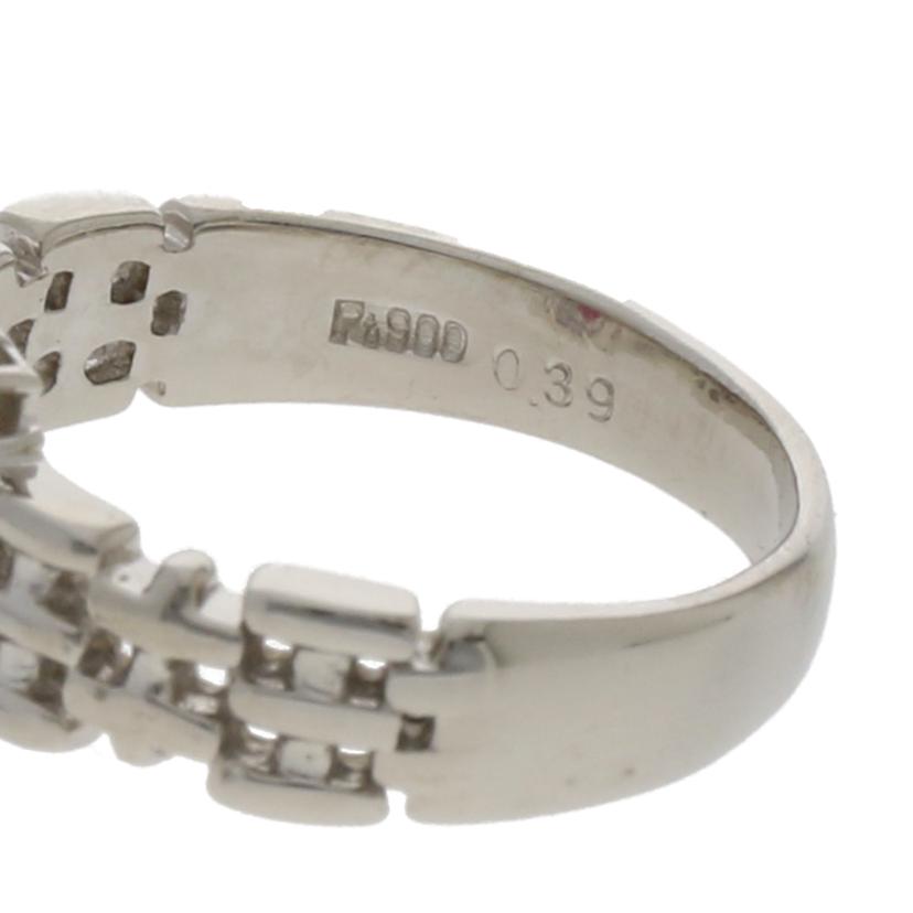 Pt900ルビーダイヤリングR0.39/D0.31ct//Aランク/88